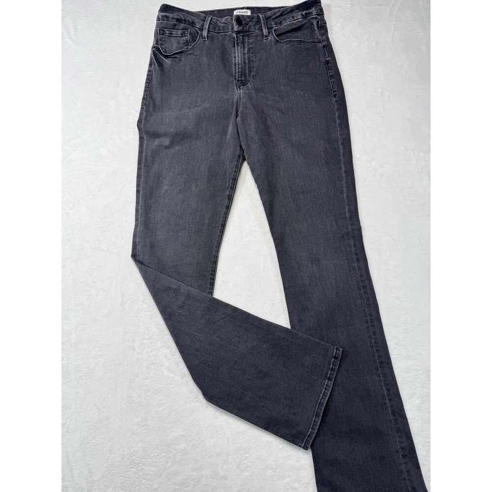 Frame Denim Women's Boot Cut Jeans in Washed Charcoal Black